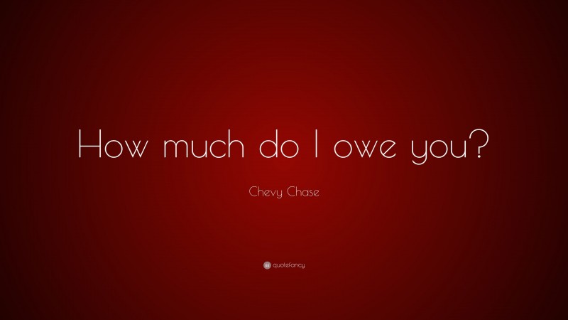 Chevy Chase Quote: “How much do I owe you?”