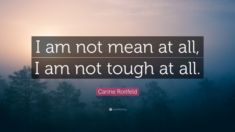 Carine Roitfeld Quote: “I am not mean at all, I am not tough at all.”