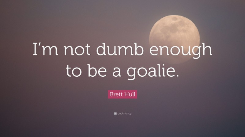 Brett Hull Quote: “I’m not dumb enough to be a goalie.”