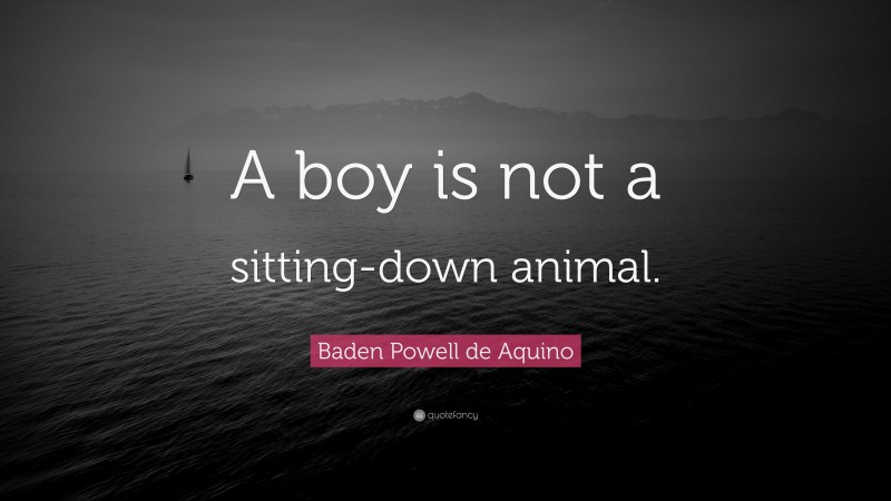 Baden Powell de Aquino Quote: “A boy is not a sitting-down animal.”