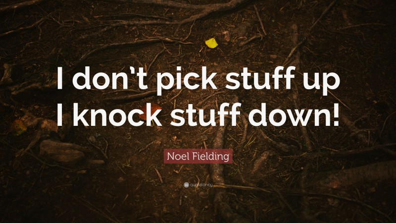 Noel Fielding Quote: “I don’t pick stuff up I knock stuff down!”