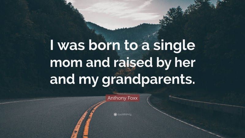 Anthony Foxx Quote: “I was born to a single mom and raised by her and my grandparents.”