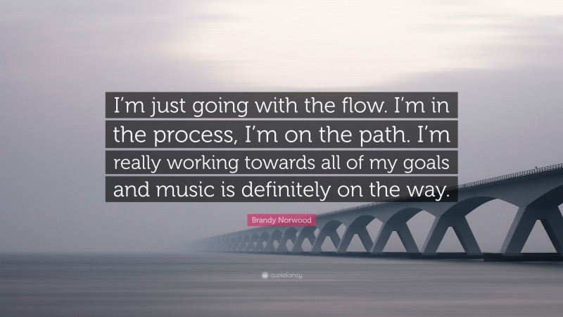 Brandy Norwood Quote: “I’m just going with the flow. I’m in the process, I’m on the path. I’m really working towards all of my goals and music is definitely on the way.”