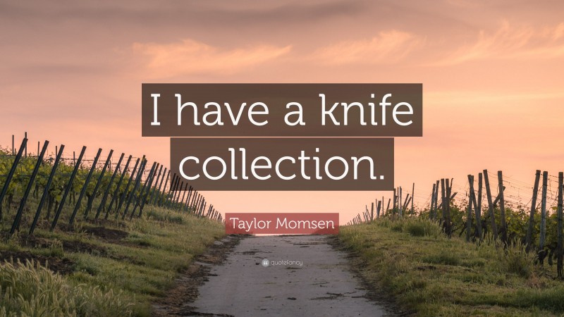 Taylor Momsen Quote: “I have a knife collection.”