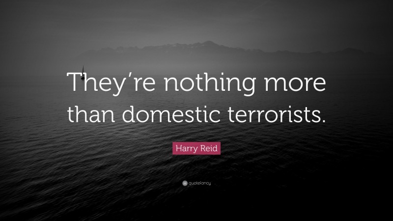 Harry Reid Quote: “They’re nothing more than domestic terrorists.”