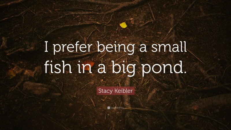 Stacy Keibler Quote: “I prefer being a small fish in a big pond.”