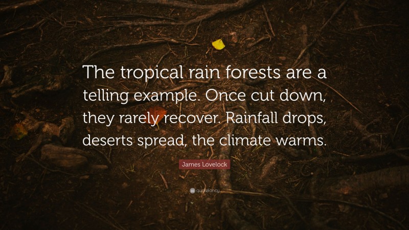 James Lovelock Quote: “The tropical rain forests are a telling example ...