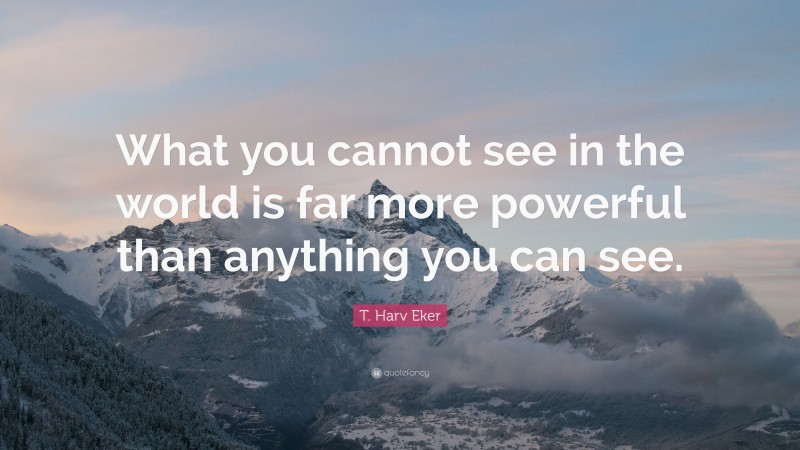 T. Harv Eker Quote: “What you cannot see in the world is far more powerful than anything you can see.”