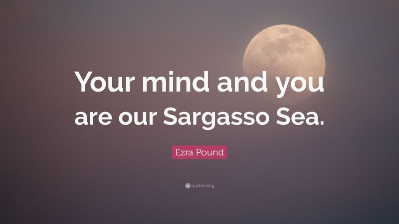 Ezra Pound Quote: “Your mind and you are our Sargasso Sea.”