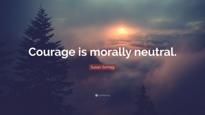 Susan Sontag Quote: “Courage is morally neutral.”