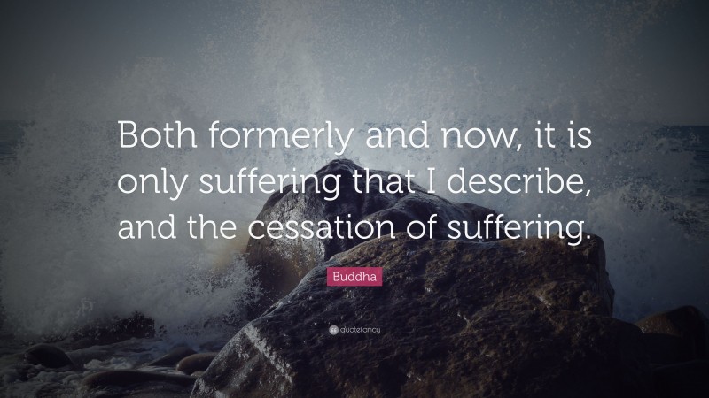 Buddha Quote: “Both formerly and now, it is only suffering that I describe, and the cessation of suffering.”