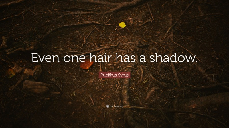 Publilius Syrus Quote: “Even one hair has a shadow.”