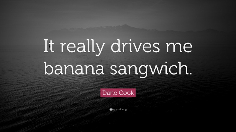 Dane Cook Quote: “It really drives me banana sangwich.”