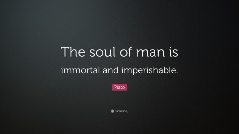 Plato Quote: “The soul of man is immortal and imperishable.”