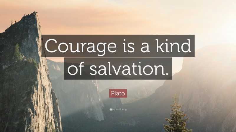 Plato Quote: “Courage is a kind of salvation.”