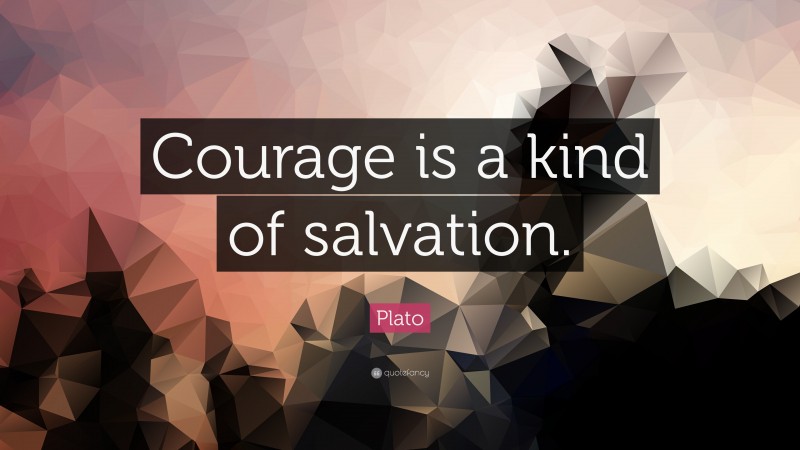 Plato Quote: “Courage is a kind of salvation.”