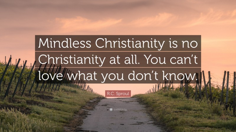 R.C. Sproul Quote: “Mindless Christianity is no Christianity at all. You can’t love what you don’t know.”