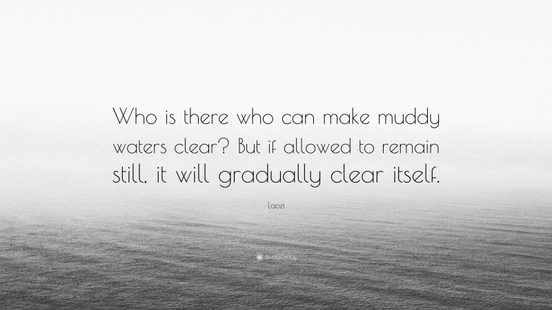 Laozi Quote: “Who is there who can make muddy waters clear? But if allowed to remain still, it will gradually clear itself.”