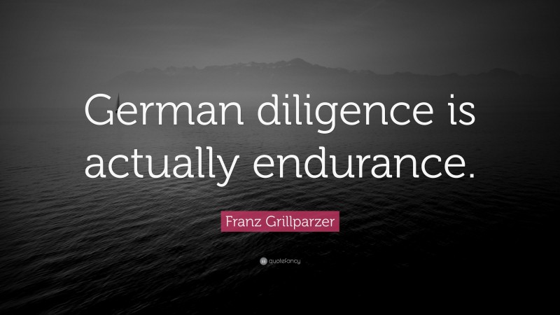 Franz Grillparzer Quote: “German diligence is actually endurance.”