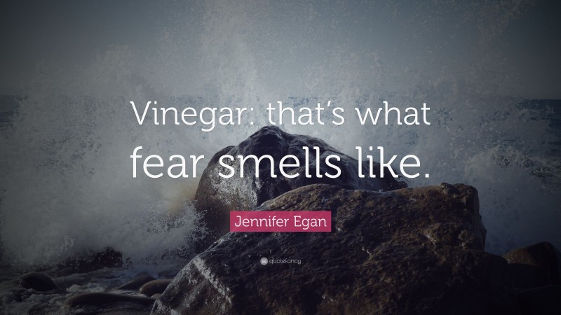 Jennifer Egan Quote: “Vinegar: that’s what fear smells like.”