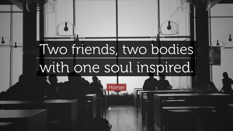 Homer Quote: “Two friends, two bodies with one soul inspired.”