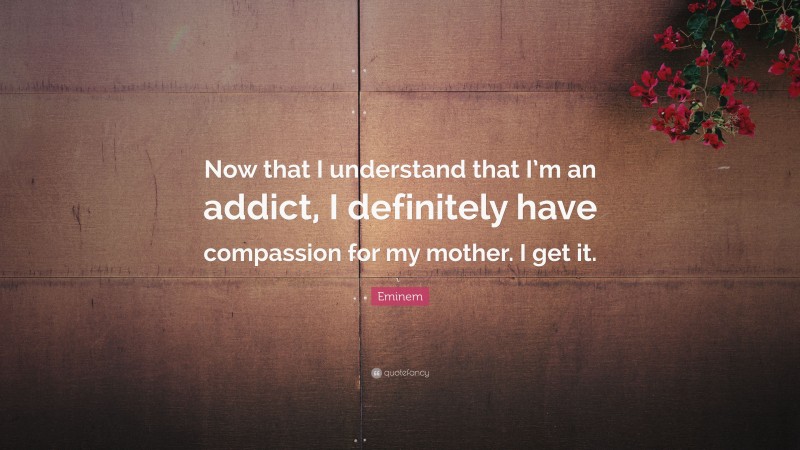 Eminem Quote: “Now that I understand that I’m an addict, I definitely have compassion for my mother. I get it.”