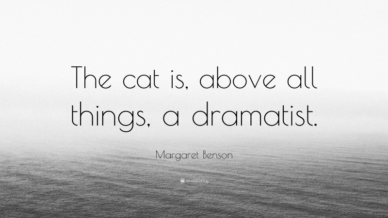 Margaret Benson Quote: “The cat is, above all things, a dramatist.”