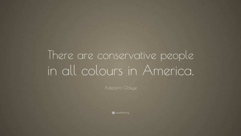 Adepero Oduye Quote: “There are conservative people in all colours in America.”