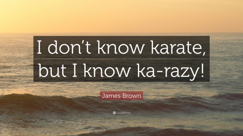 James Brown Quote: “I don’t know karate, but I know ka-razy!”