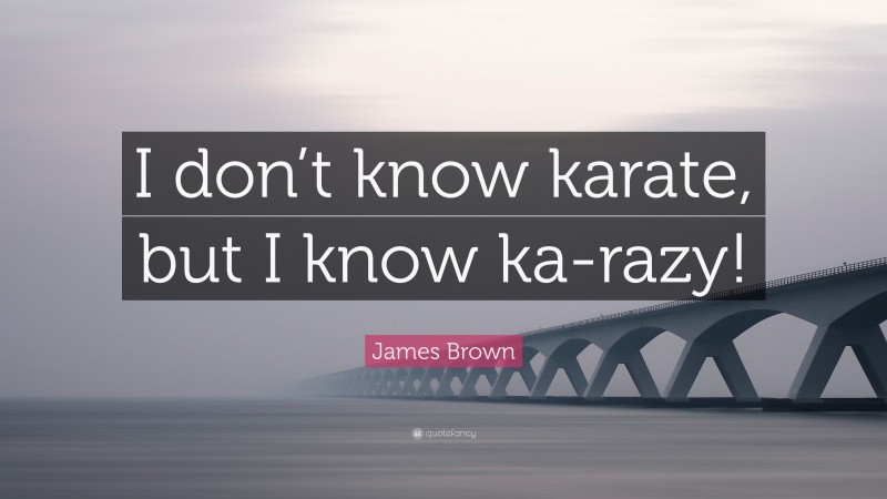 James Brown Quote: “I don’t know karate, but I know ka-razy!”