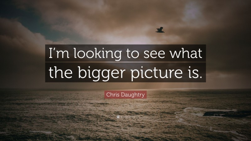 Chris Daughtry Quote: “I’m looking to see what the bigger picture is.”
