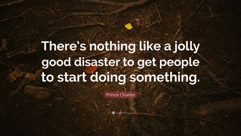 Prince Charles Quote: “There’s nothing like a jolly good disaster to get people to start doing something.”