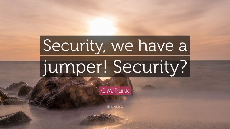 C.M. Punk Quote: “Security, we have a jumper! Security?”