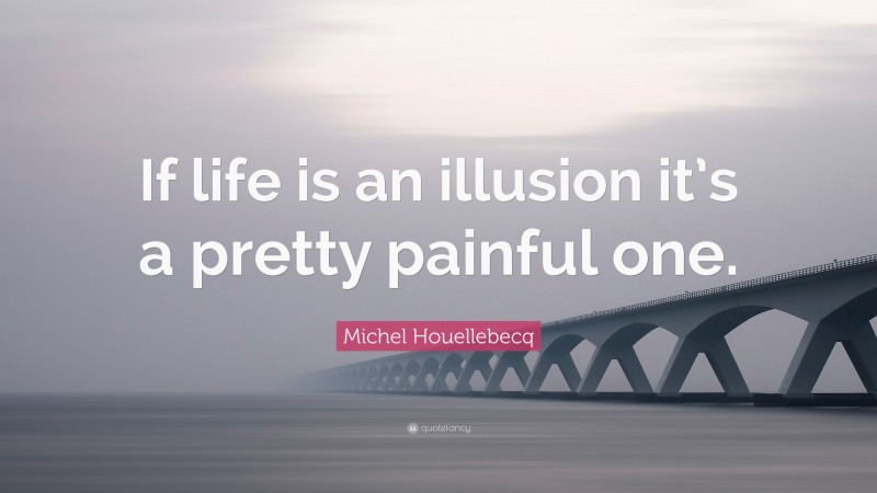 Michel Houellebecq Quote: “If life is an illusion it’s a pretty painful one.”