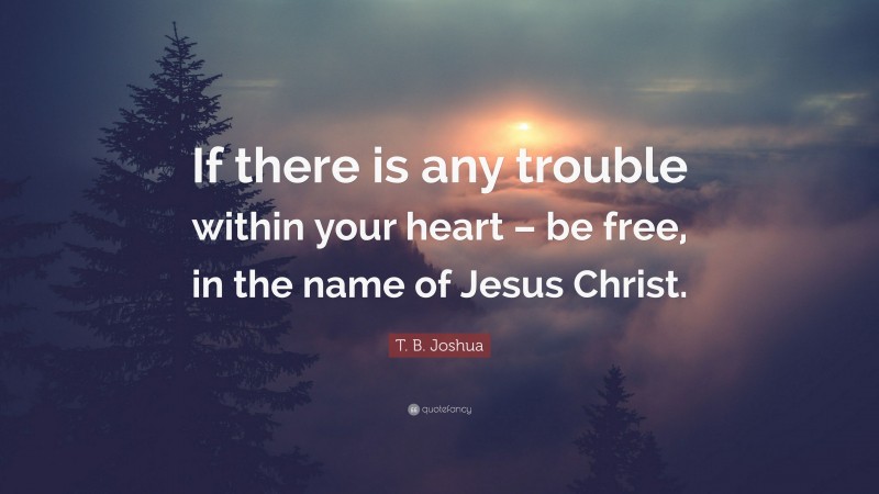 T. B. Joshua Quote: “If there is any trouble within your heart – be free, in the name of Jesus Christ.”