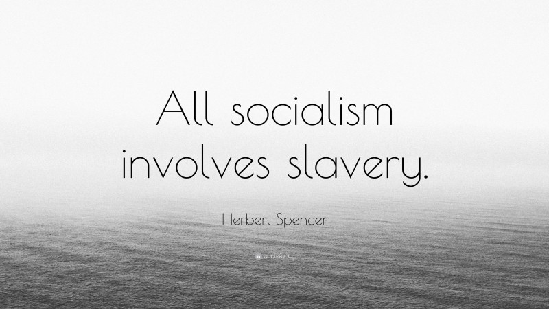 Herbert Spencer Quote: “All socialism involves slavery.”