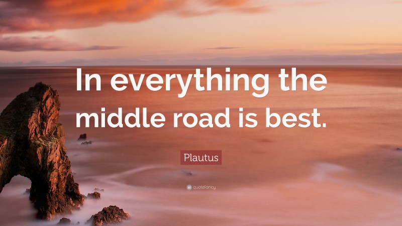 Plautus Quote: “In everything the middle road is best.”