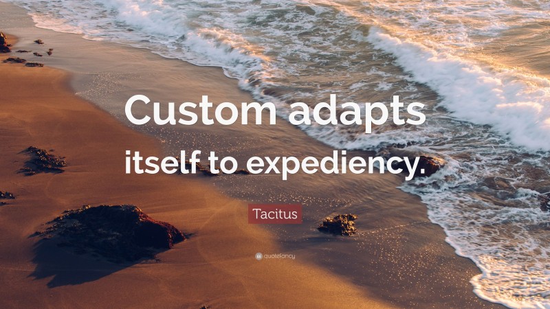 Tacitus Quote: “Custom adapts itself to expediency.”