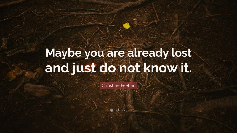 Christine Feehan Quote: “Maybe you are already lost and just do not know it.”