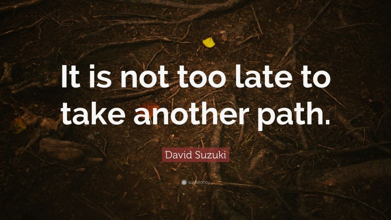 David Suzuki Quote: “It is not too late to take another path.”