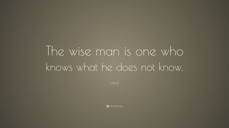 Laozi Quote: “The wise man is one who knows what he does not know.”