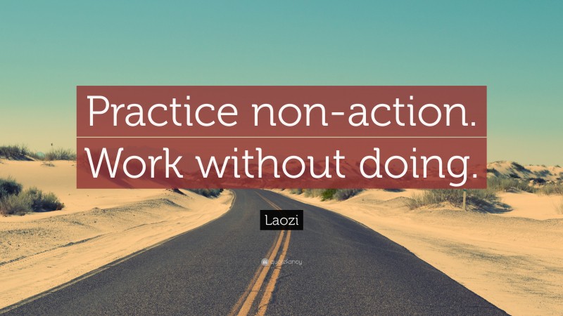Laozi Quote: “Practice non-action. Work without doing.”