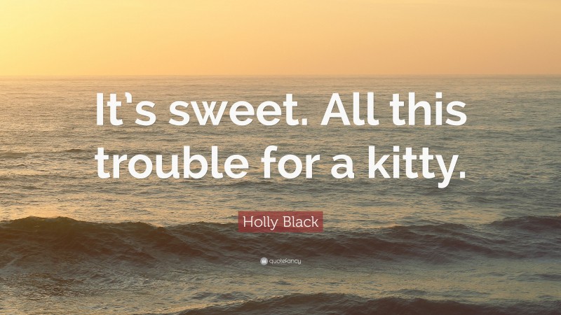 Holly Black Quote: “It’s sweet. All this trouble for a kitty.”