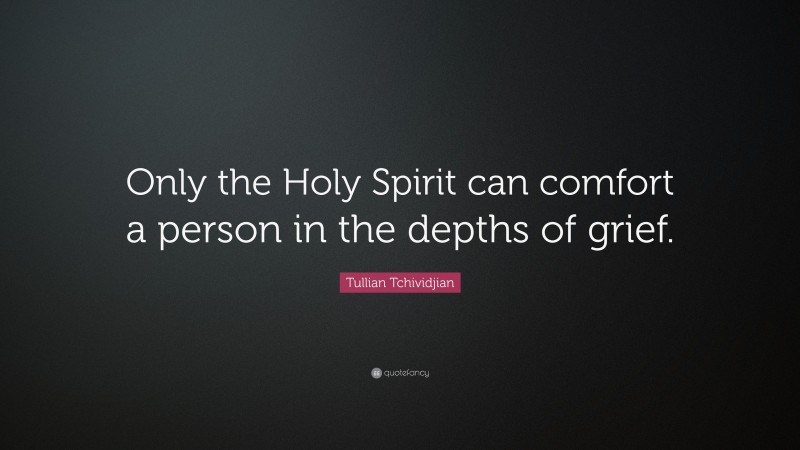 Tullian Tchividjian Quote: “Only the Holy Spirit can comfort a person in the depths of grief.”