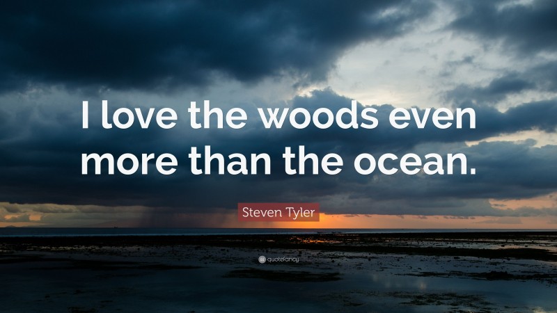 Steven Tyler Quote: “I love the woods even more than the ocean.”
