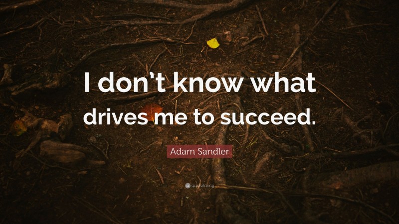 Adam Sandler Quote: “I don’t know what drives me to succeed.”