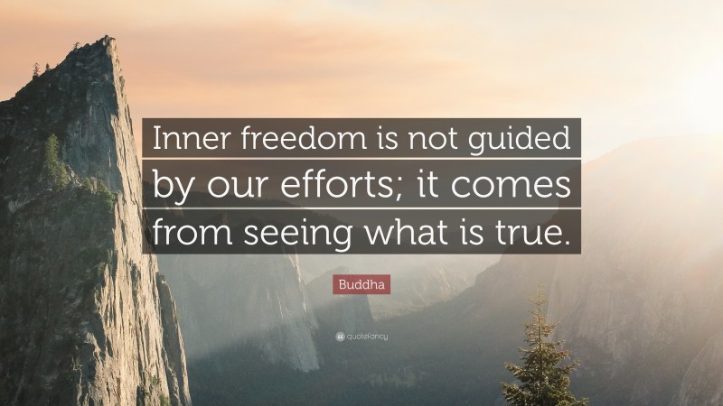 Buddha Quote: “Inner freedom is not guided by our efforts; it comes from seeing what is true.”