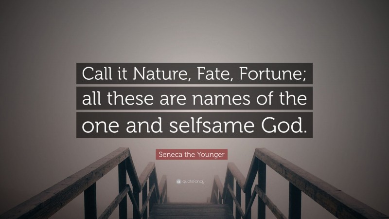 Seneca the Younger Quote: “Call it Nature, Fate, Fortune; all these are names of the one and selfsame God.”