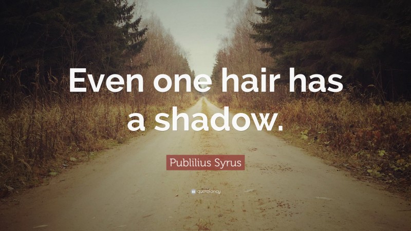 Publilius Syrus Quote: “Even one hair has a shadow.”
