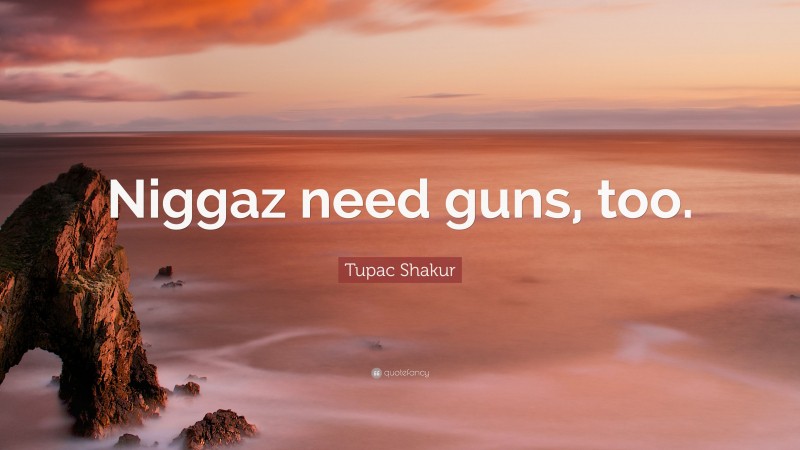 Tupac Shakur Quote: “Niggaz need guns, too.”